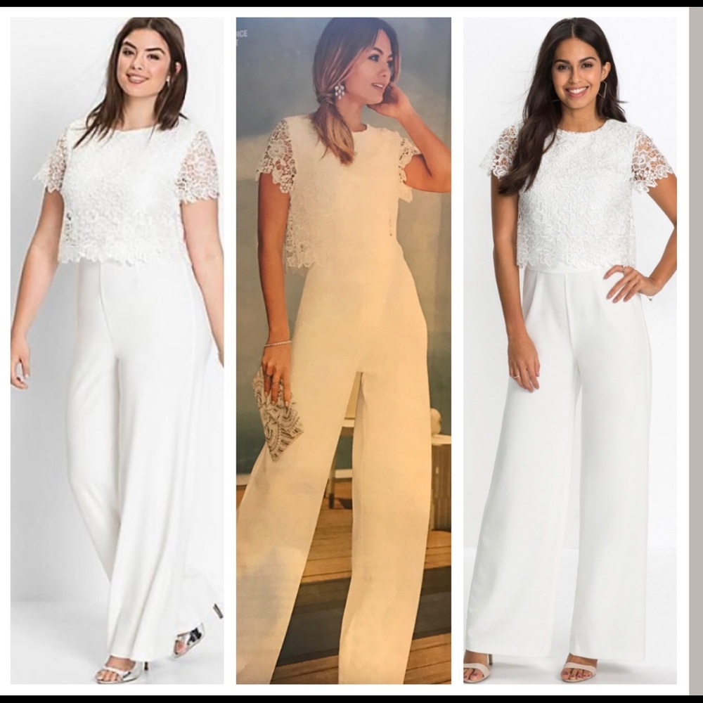 BodyFlirt White Lace Jumpsuit
